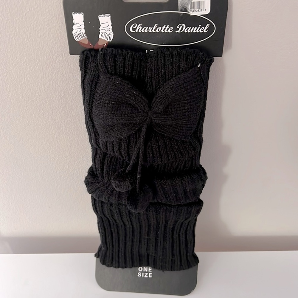 NWT Charlotte Daniel black leg warmers